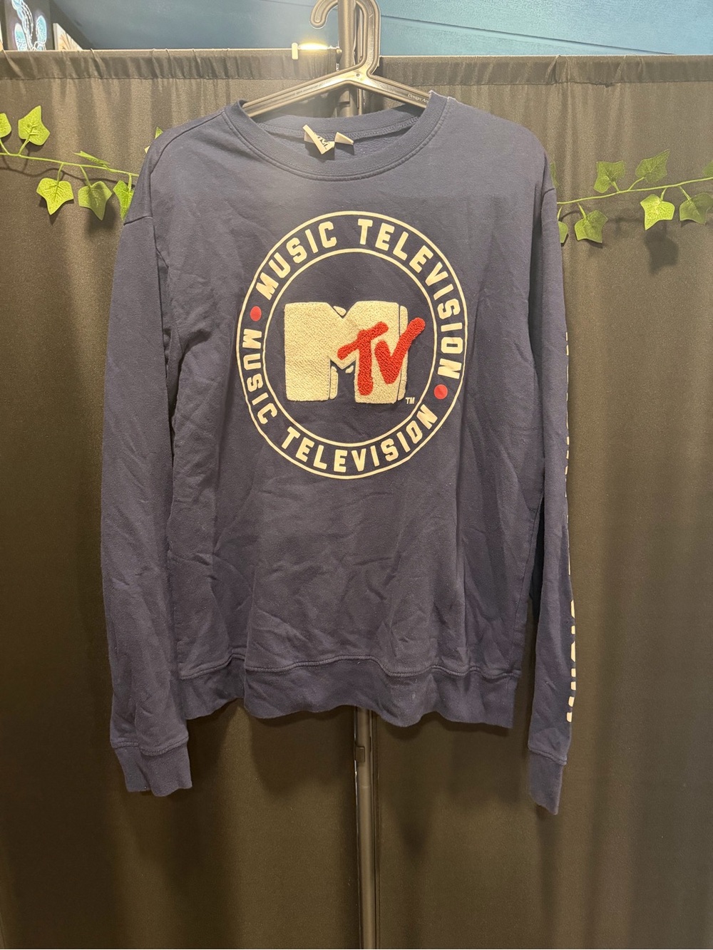 MTV Navy Blue Sweatshirt with Red and White Logo